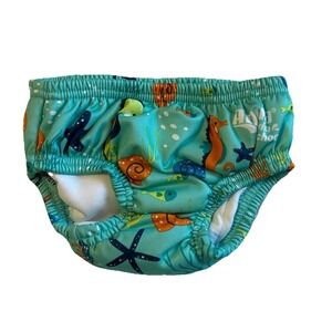 Aqua Swim school Reusable Swim Diaper 12M 18-22 lbs Fish‎ Ocean Print